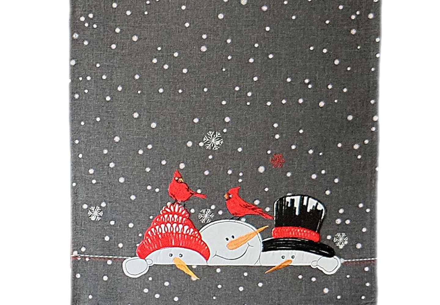 TEXPOT Bonhomme Neige 40x85 chemin de table gris Noël