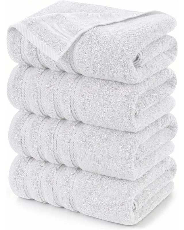 Utopia Bedding Towels serviette bain coton 30x60 blanche lot 4