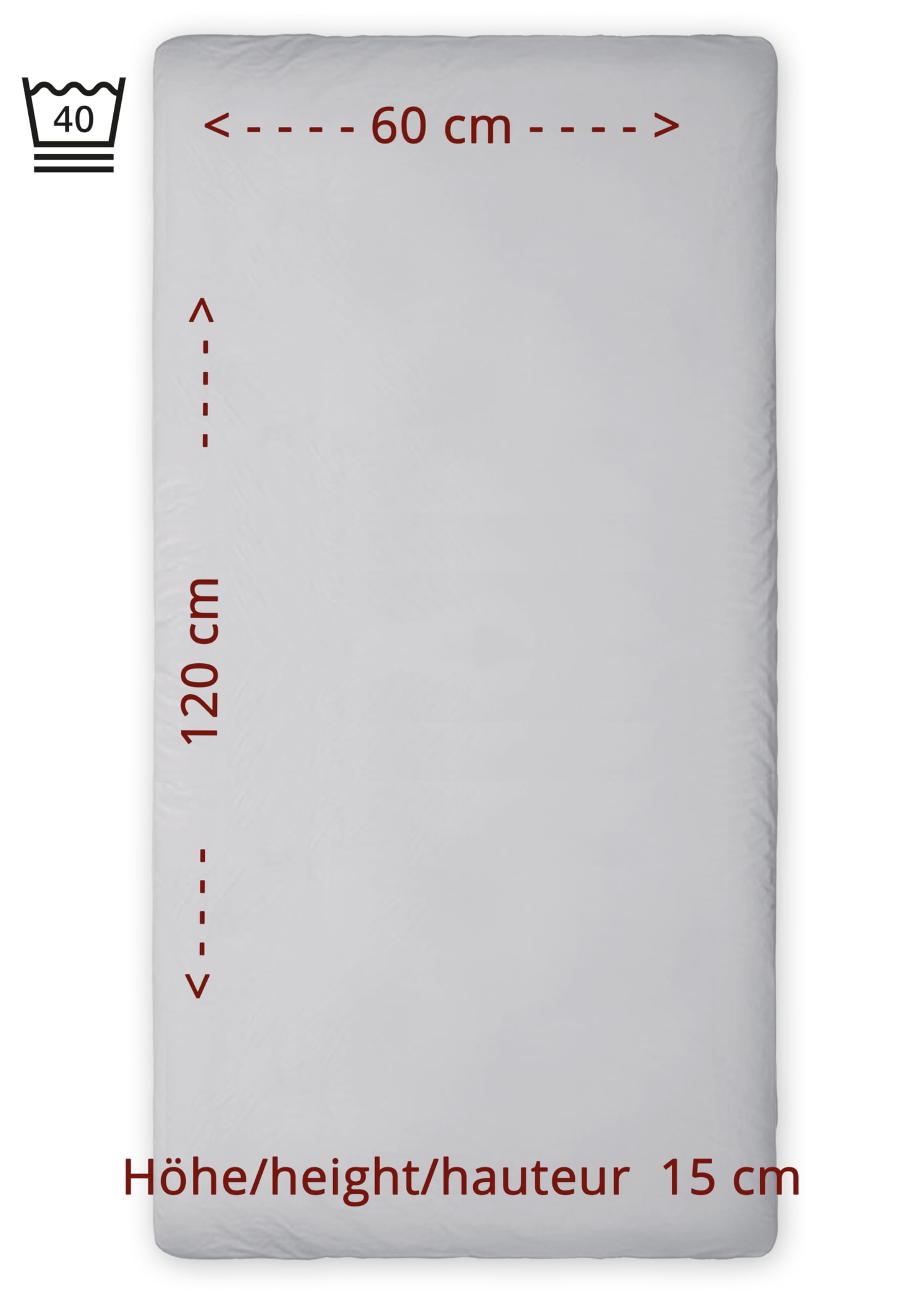 TEXPOT Bettlaken drap-housse 60x120 cm gris bébé coton