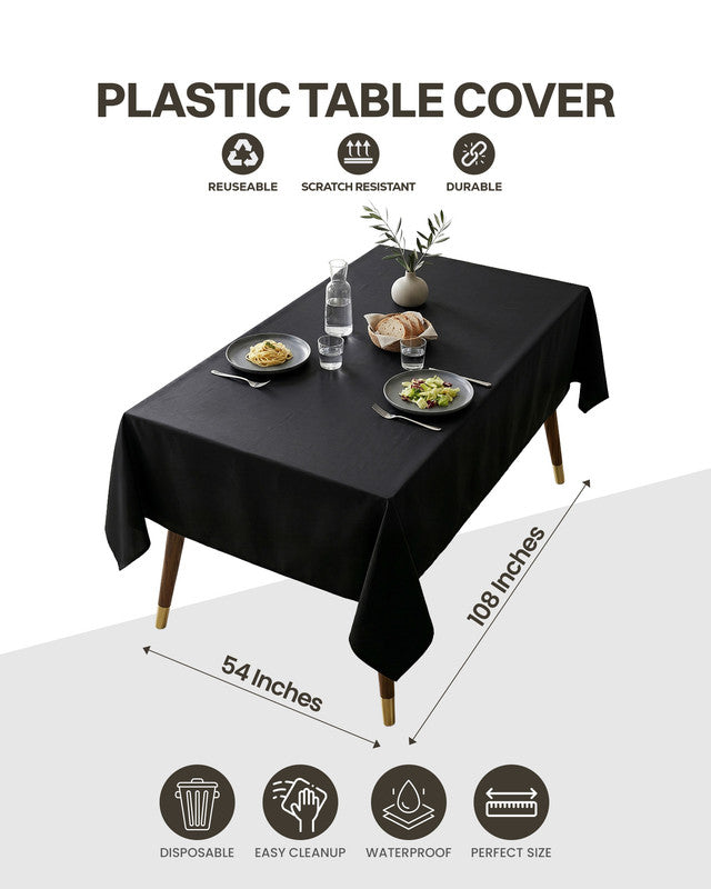 Utopia Bedding Table Linen Nappe Jetable 54x108 Noir Lot 12 plastique