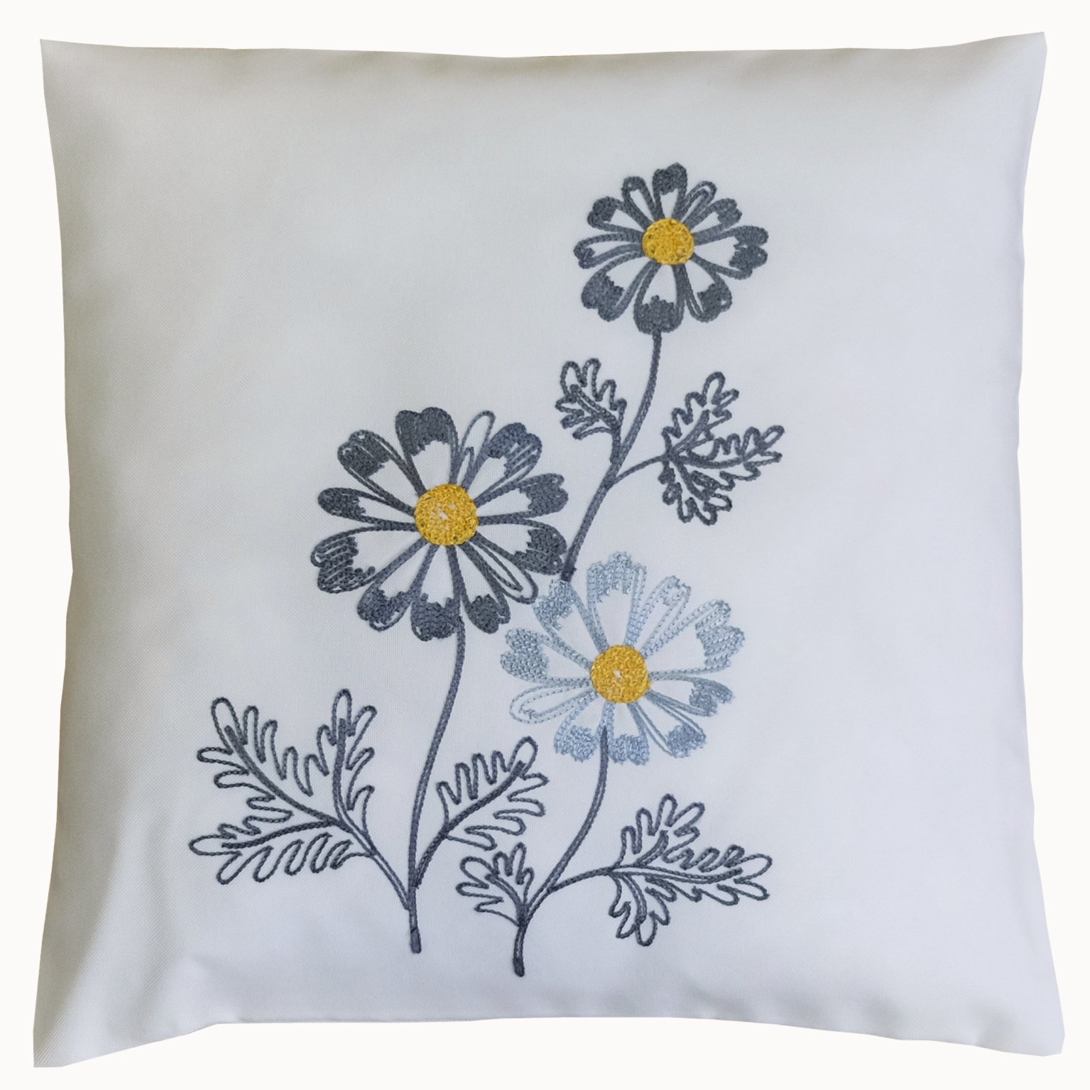 TEXPOT Kissenhüllen housse de coussin 40x40 broderie cercles beige