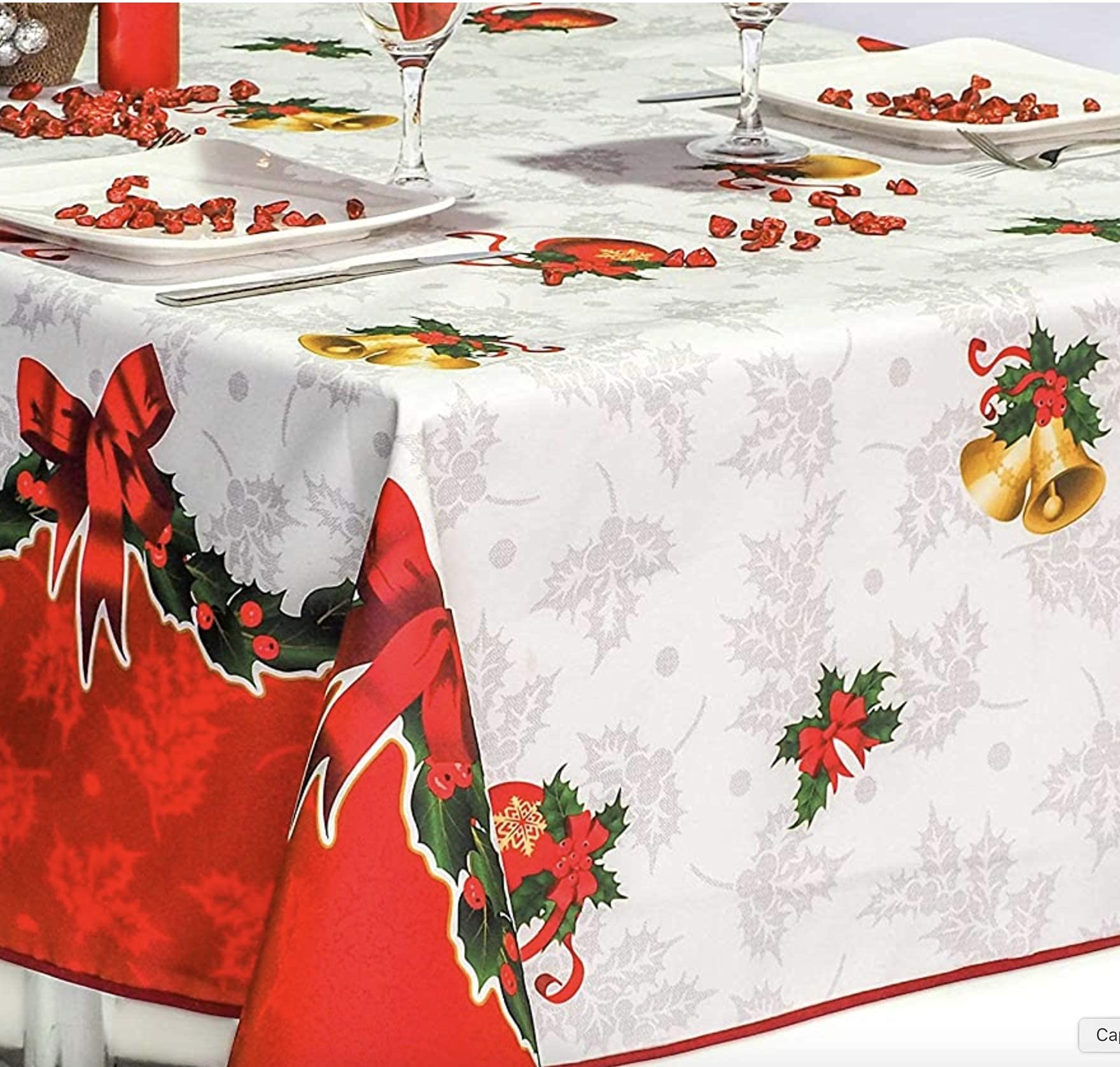 Promo Linge Nappes de Fêtes Nappe Noël 150x350 Cloche
