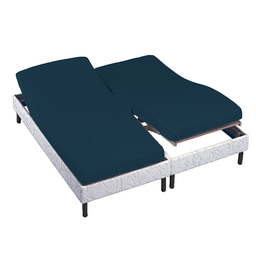 Lingorama Linge de lit Drap housse 2x90x200 percale coton bonnet 30 cm