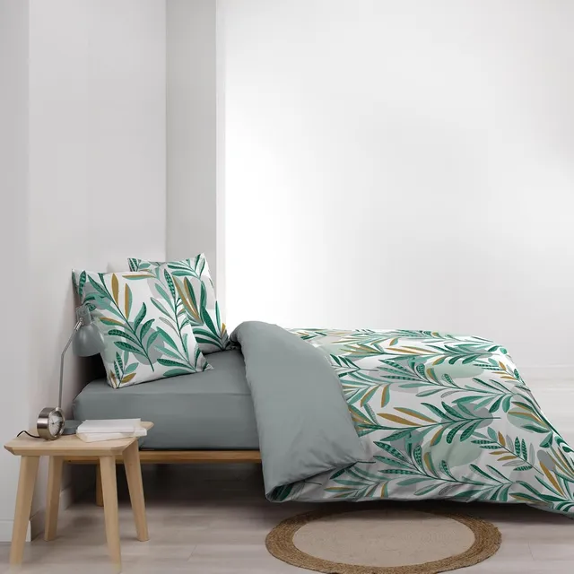 Promo Linge Louna parure de lit 220x240 cm microfibre imprimée