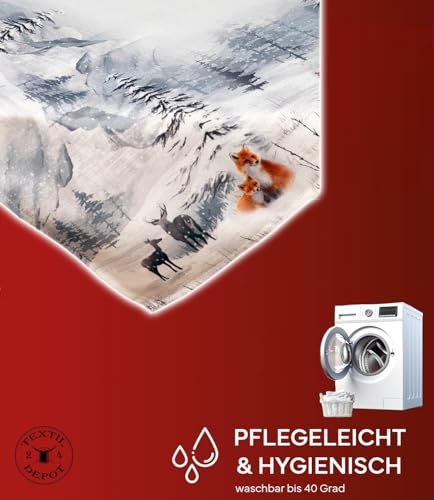 TEXPOT Tischdecken renard nappe 85x85 cm Noël hiver