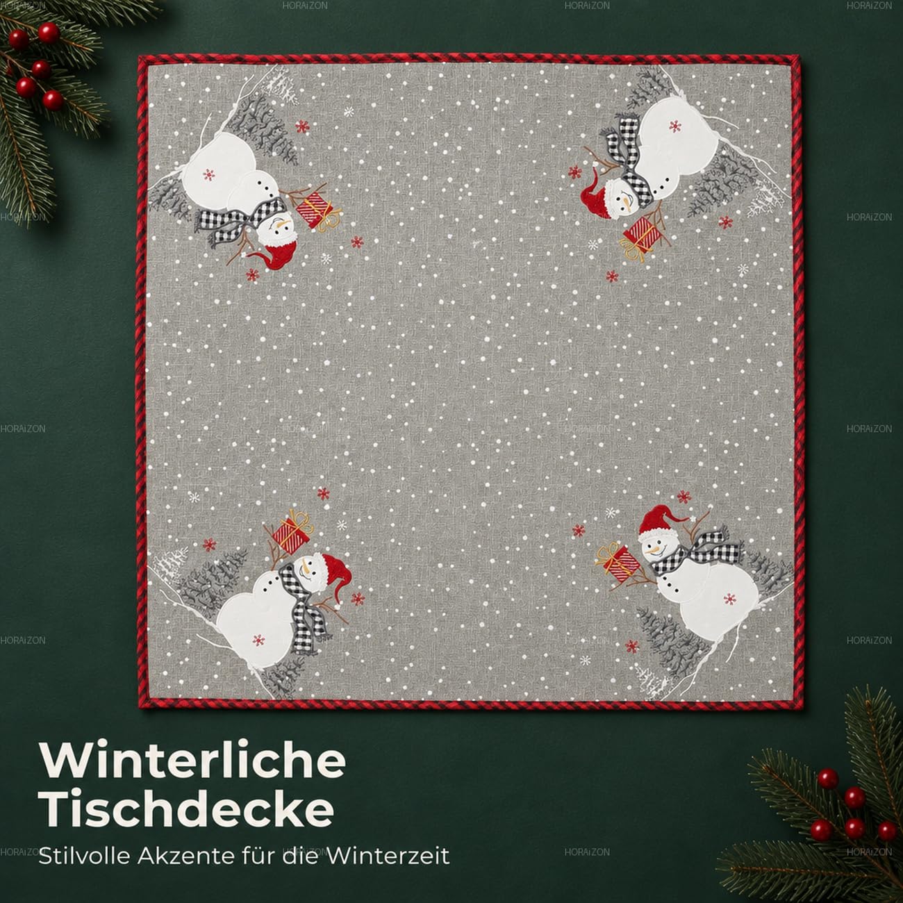 TEXPOT Tischläufer chemin de table Noël gris 40x85 cm