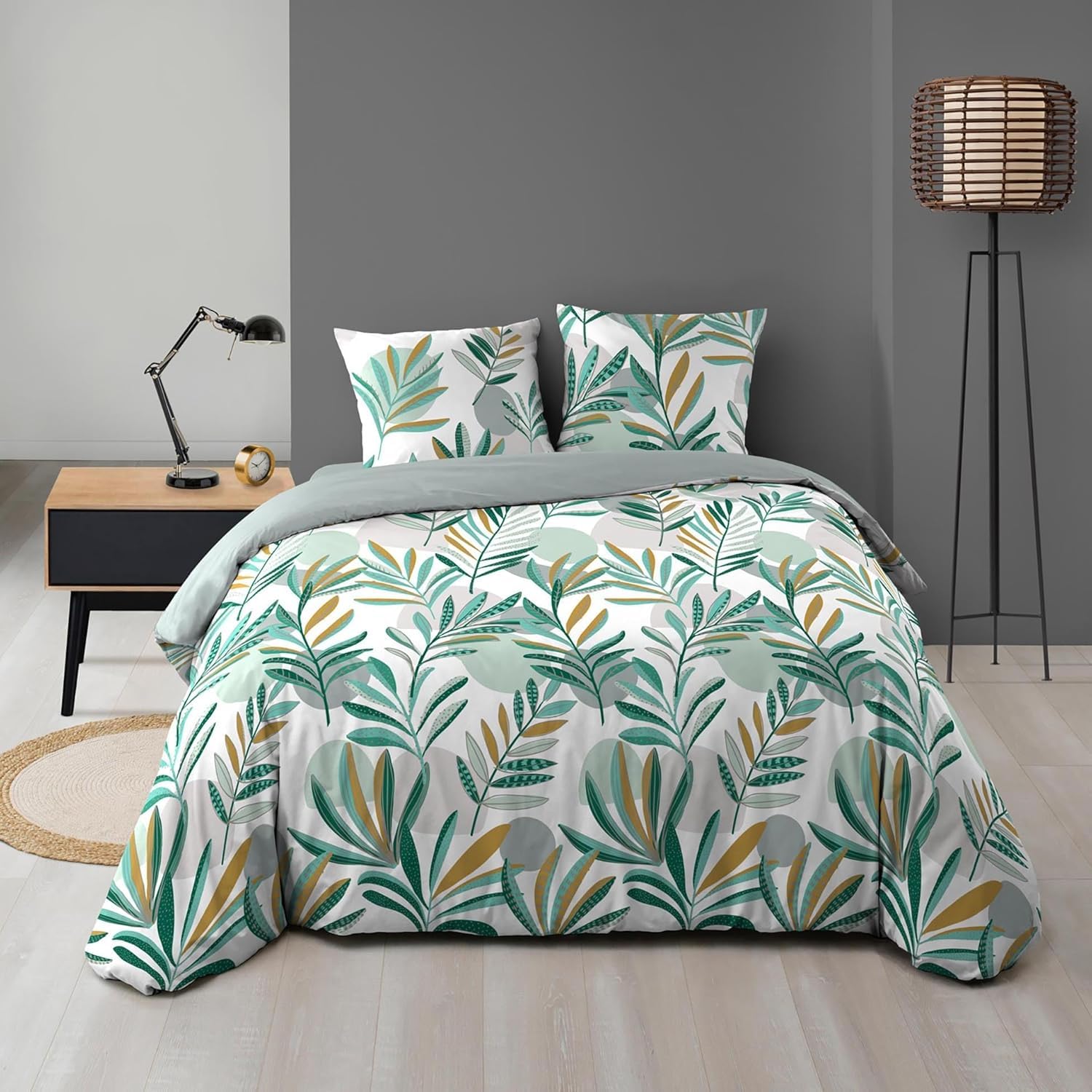 Promo Linge Louna parure de lit 220x240 cm microfibre imprimée