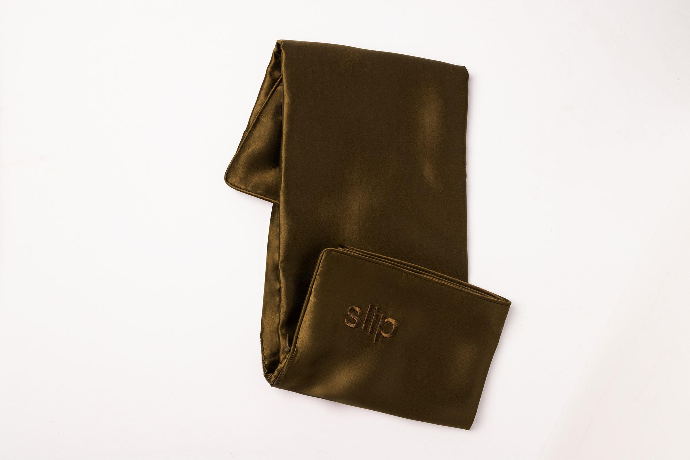 Slip Queen Zippered Dark Brown taie oreiller soie 51x76