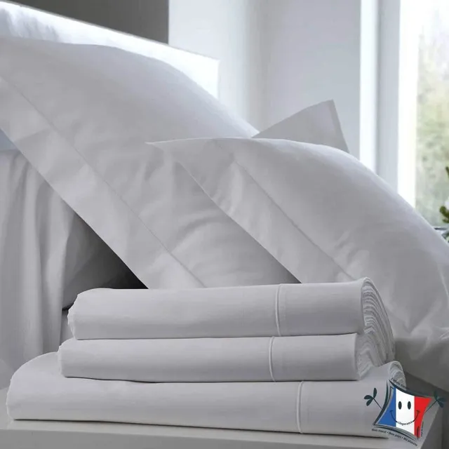 Lingorama Linge de lit Drap-housse satin coton 140x190 blanc