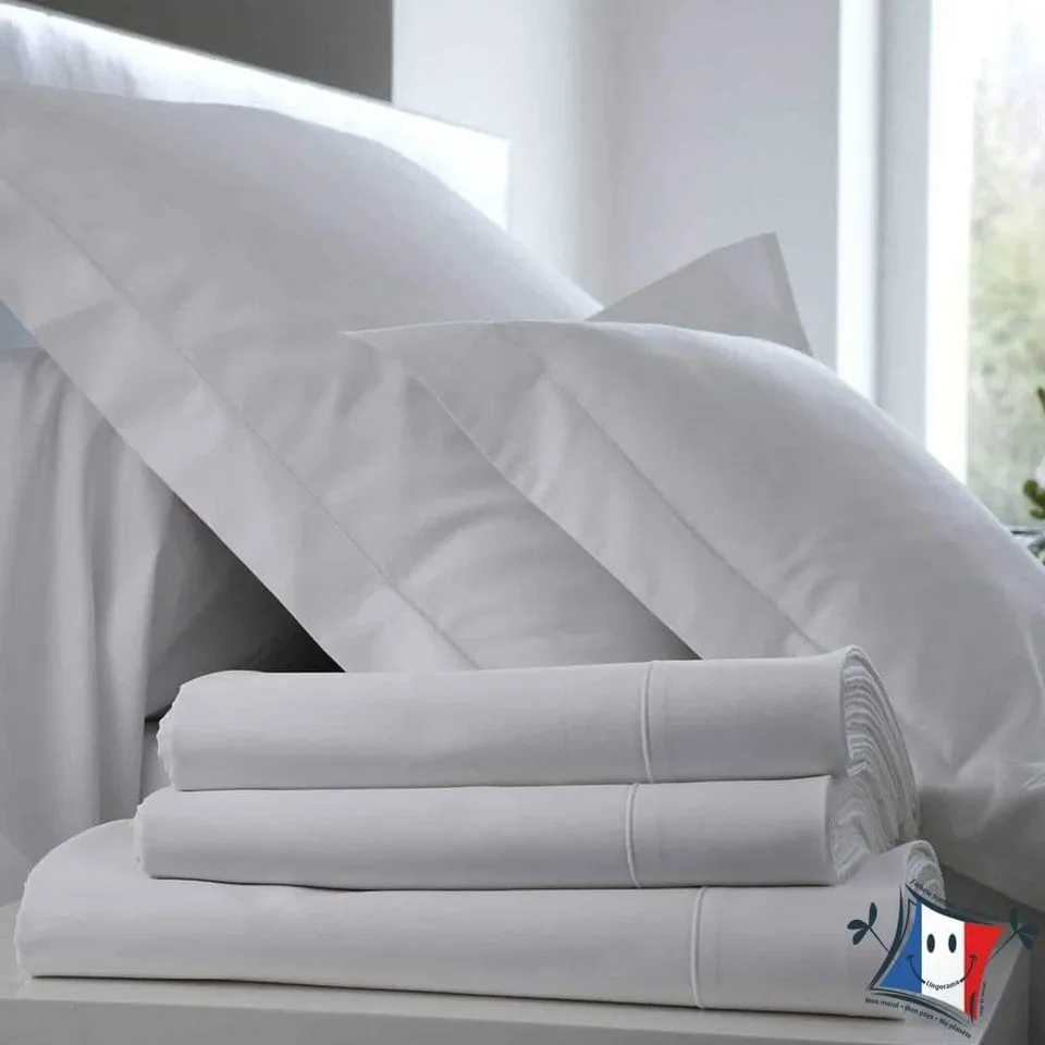 Lingorama Linge de lit Drap-housse satin coton 140x190 blanc