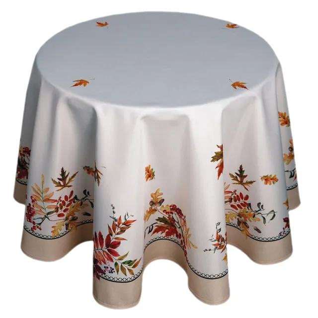TEXPOT Tischdecken nappe ronde 150 cm feuilles automne