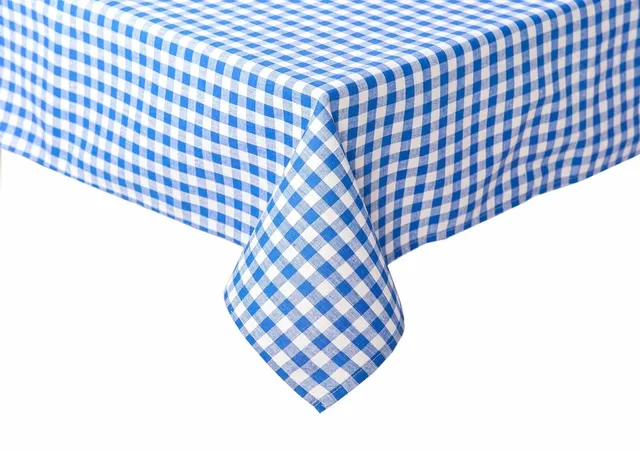Texpot Tischdecken nappe coton carreaux bleus 110x110 cm