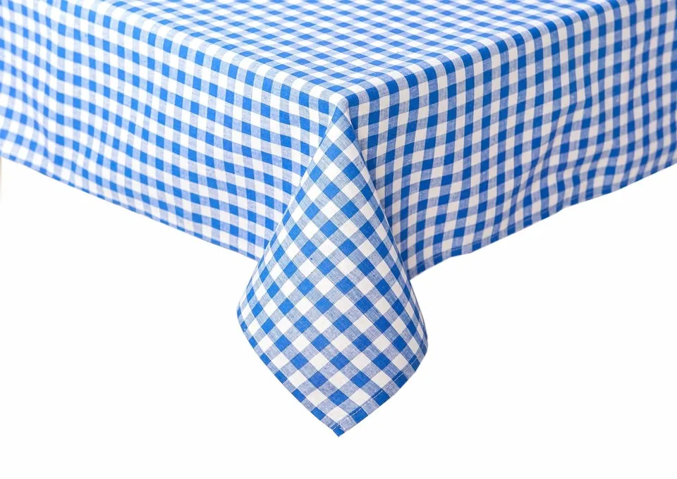 Texpot Tischdecken nappe coton carreaux bleus 110x110 cm