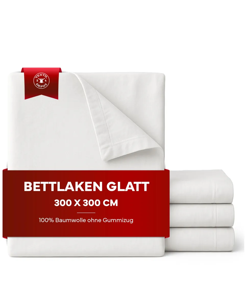 Texpot Bettlaken Drap Plat 300x300 cm Blanc Coton