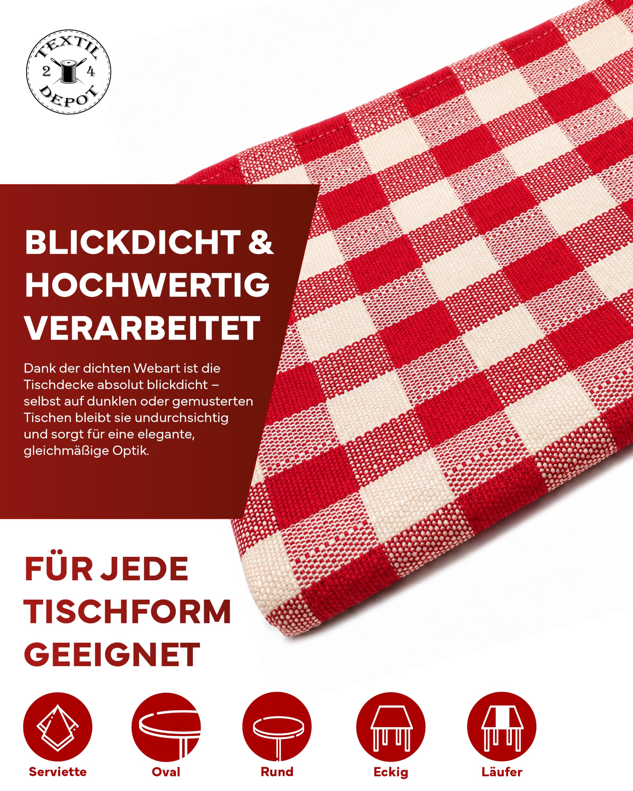 TEXPOT Tischdecken Nappe à carreaux 110x110 coton chilli