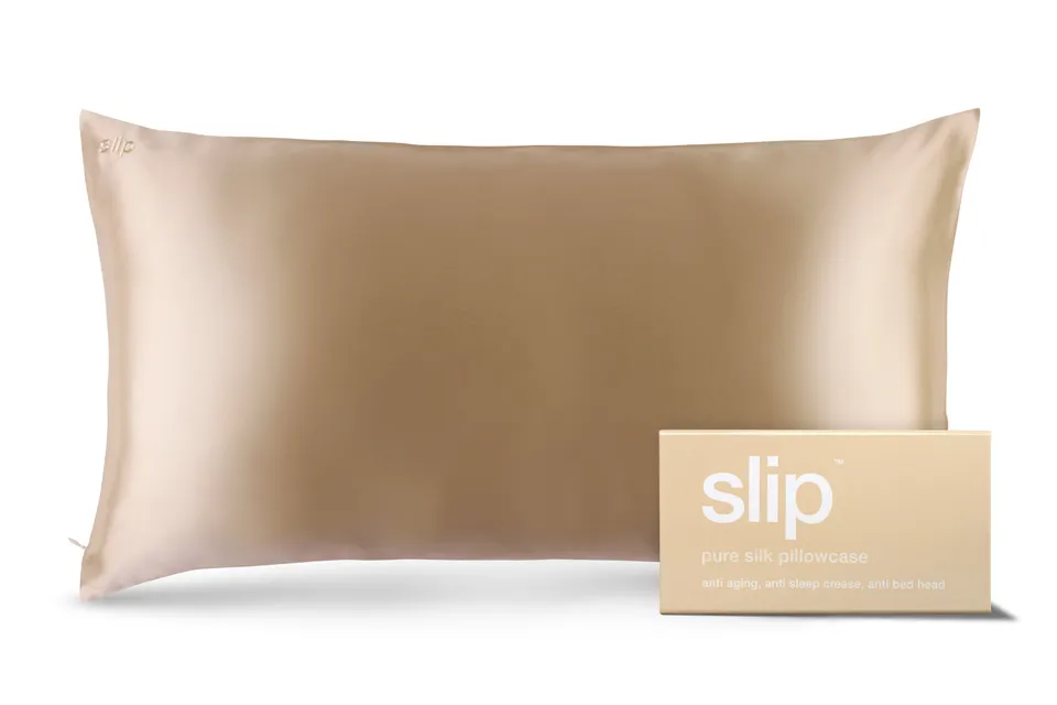 Slip Caramel King Zippered taie d'oreiller soie 51x91