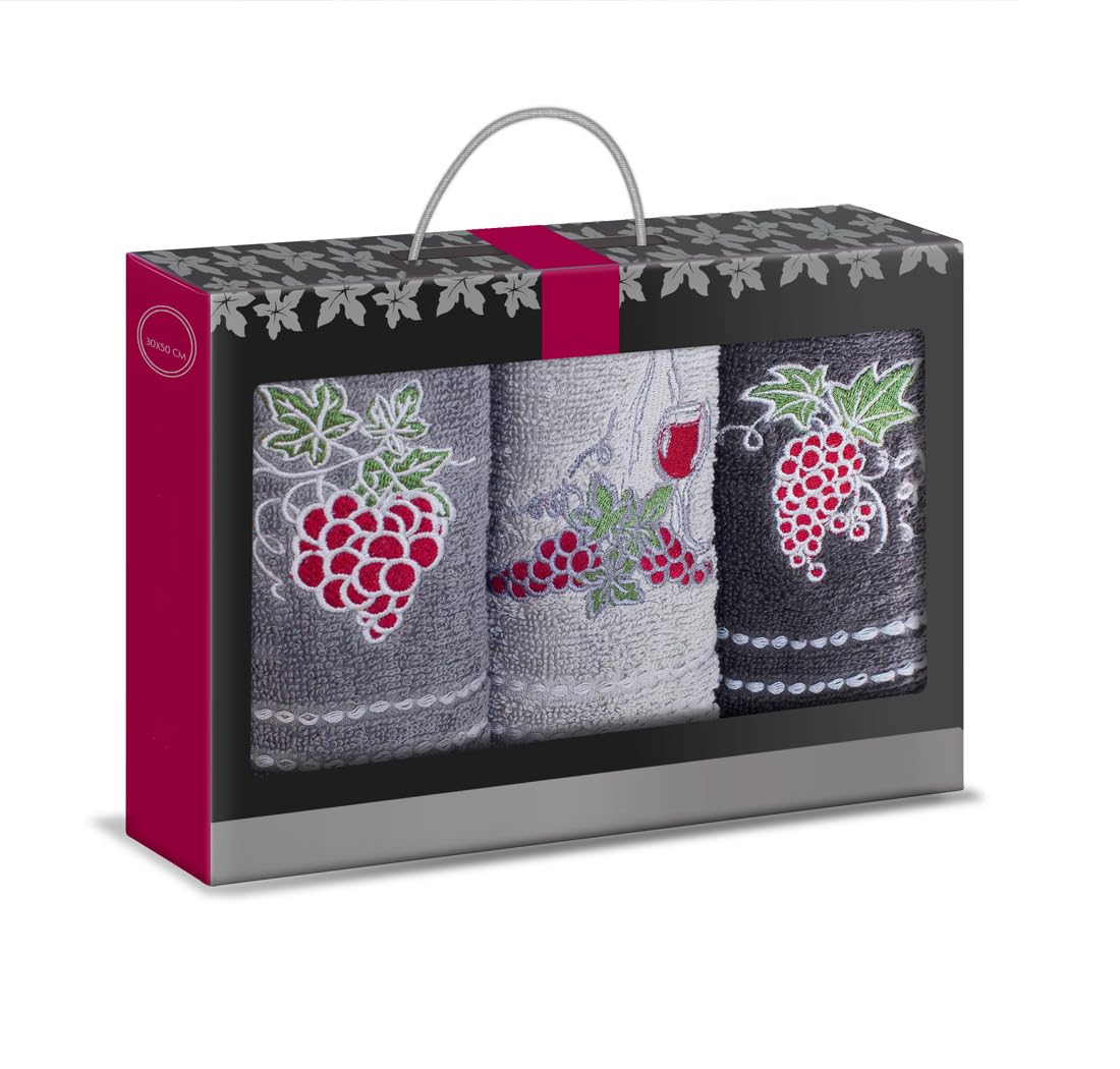 TEXPOT Badezimmer lot 3 serviettes 30x50 cm café coton