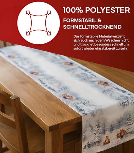 TEXPOT Tischdecken renard nappe 85x85 cm Noël hiver