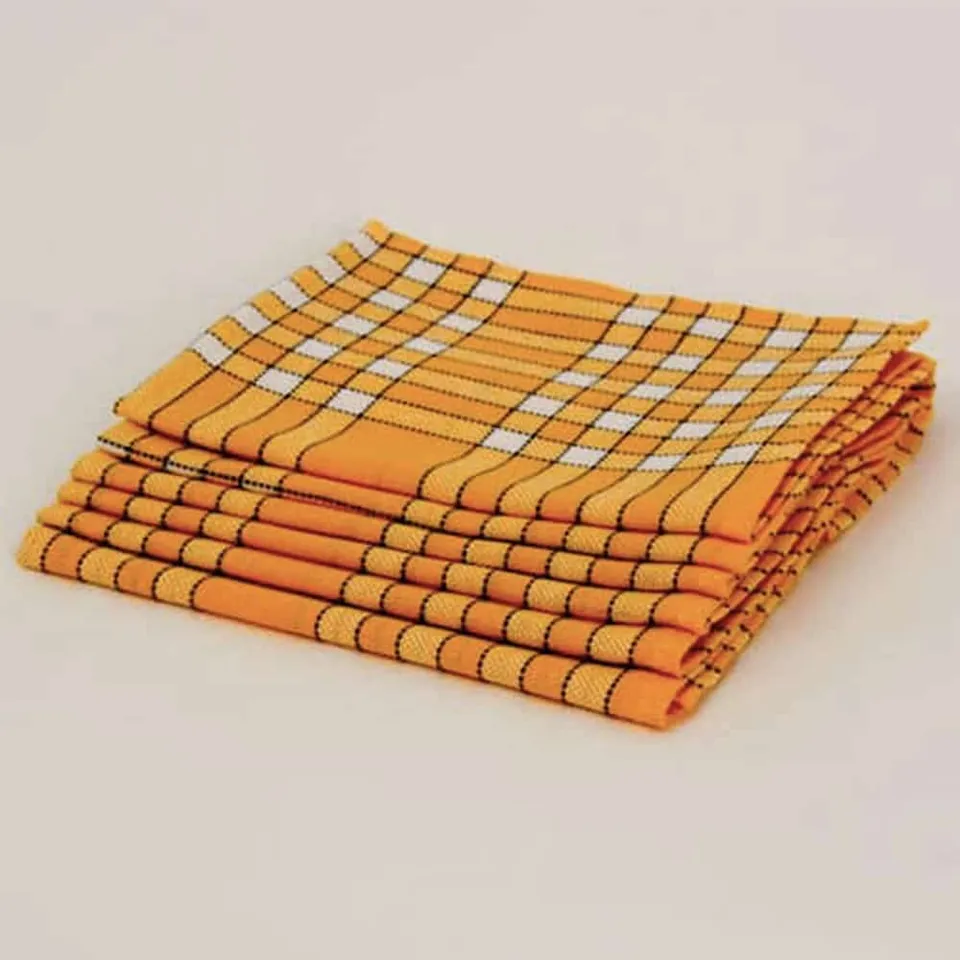 Normandes serviettes de table coton jaunes 50x50 lot de 6