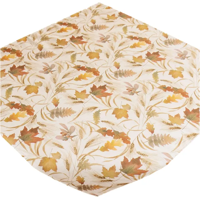 TEXPOT Tischdecken nappe 110x110 cm feuilles fond beige
