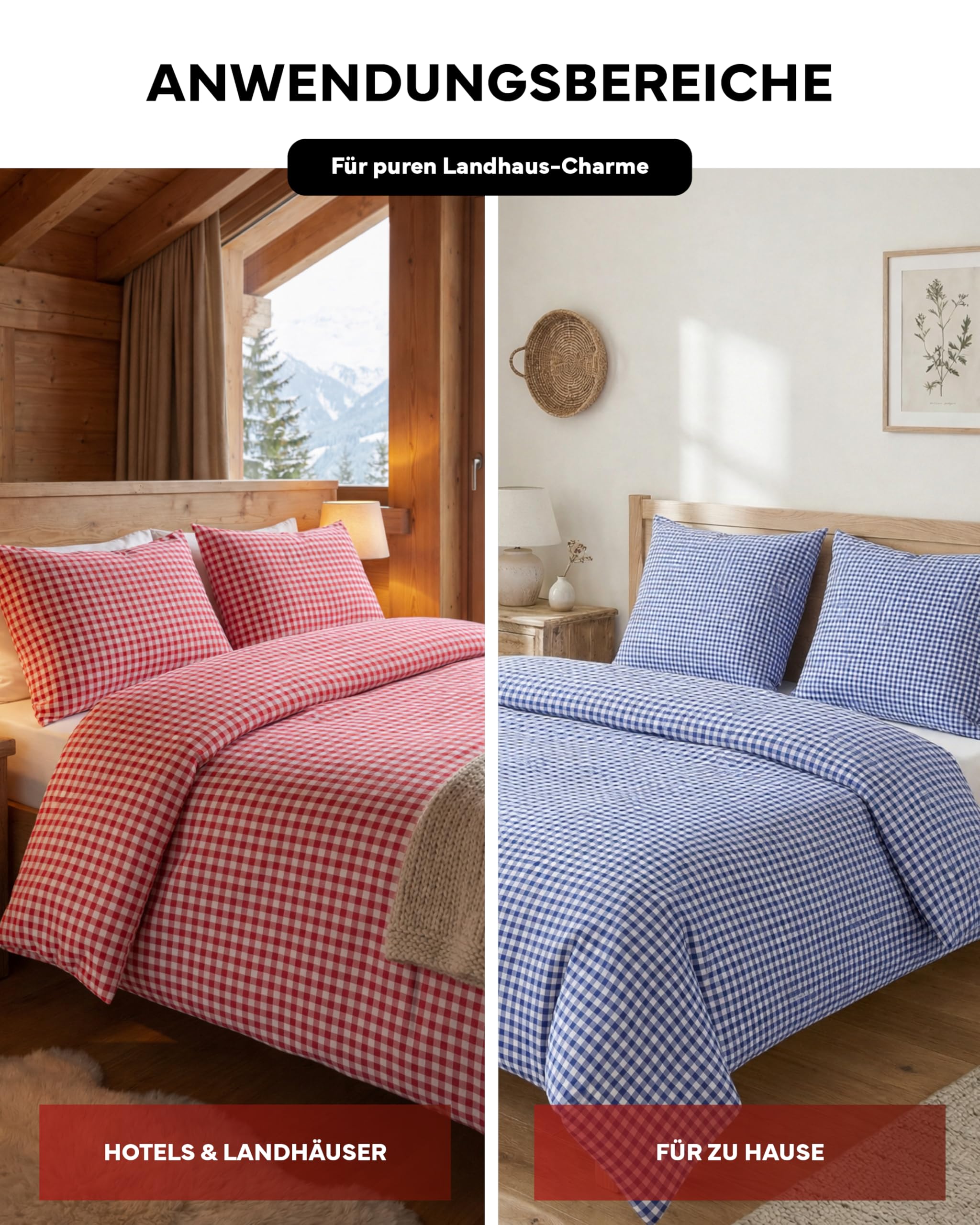 Texpot Bettwäsche parure carreaux bleus 135x200 coton