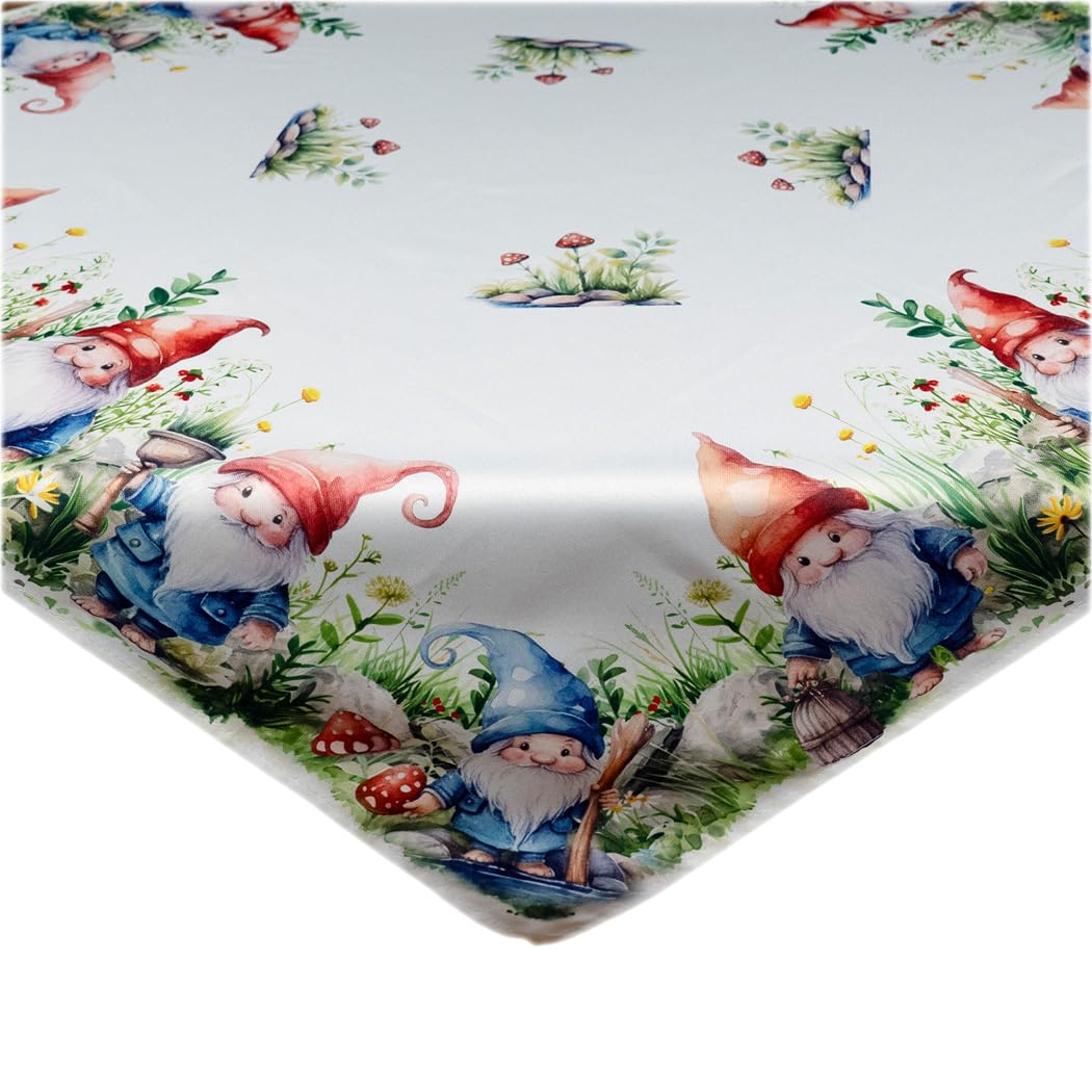 TEXPOT Tischdecken nappe 85 x 85 cm motif nain blanc
