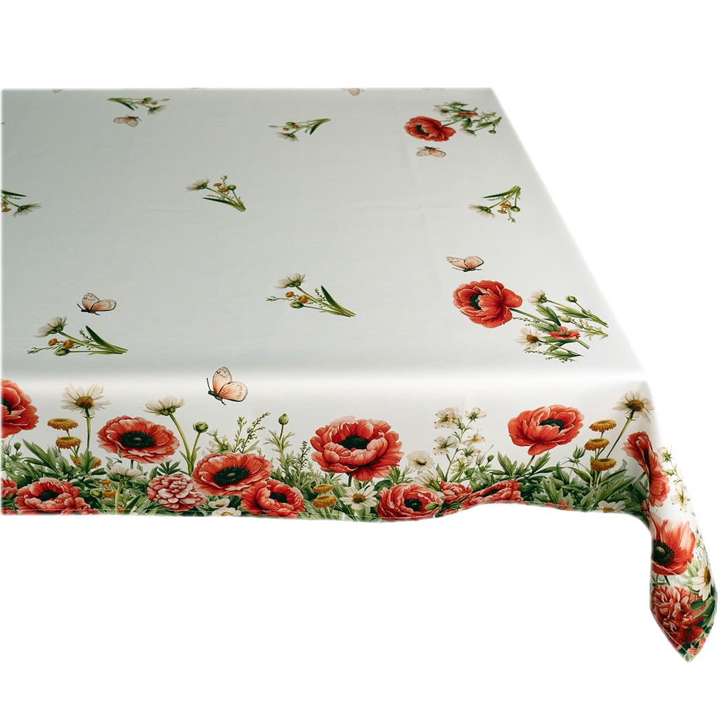 Texpot Tischdecken nappe ronde coquelicots 150x150 cm