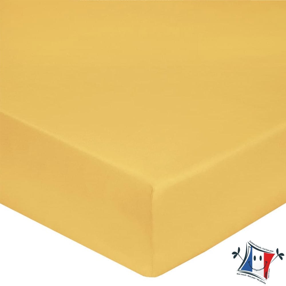 Lingorama Drap-Housse Percale Coton 200x200 Uni 80 Fils Blanc