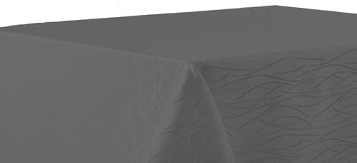 Texpot Gartentischdecken Nappe ovale 160x220 gris rayures