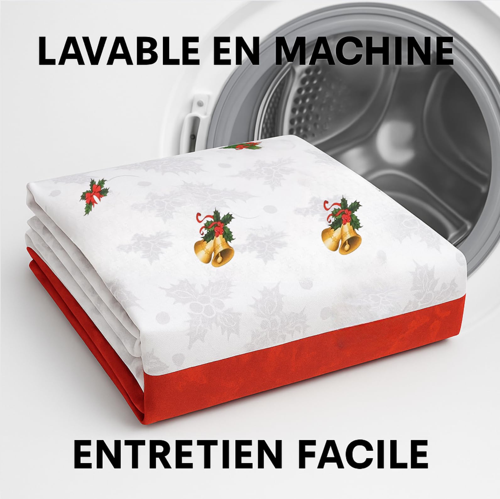 Promo Linge Nappes de Fêtes Nappe Noël 150x350 Cloche