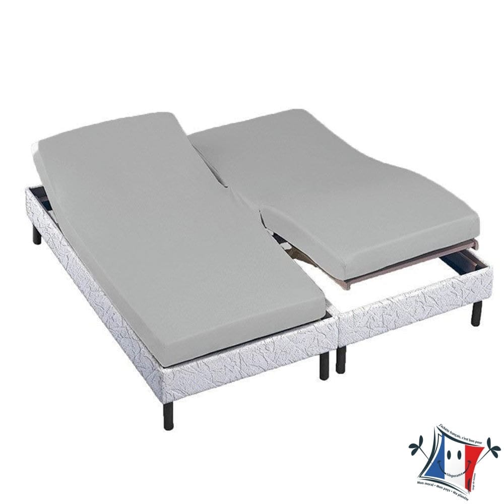 Lingorama Linge de lit drap housse 2x80x200 percale coton uni