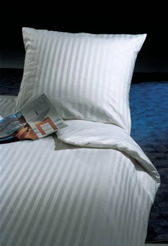 TEXPOT taie oreiller blanche rayures 80x60 coton