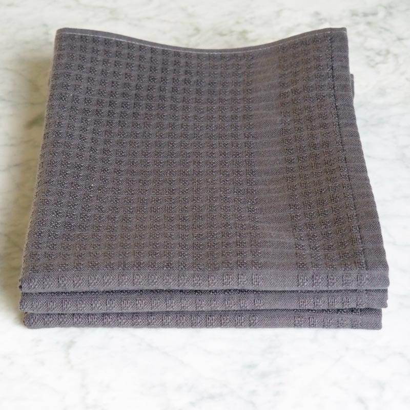 Lingorama Cuisine Gaufrex torchon coton uni 50x80 lot 6