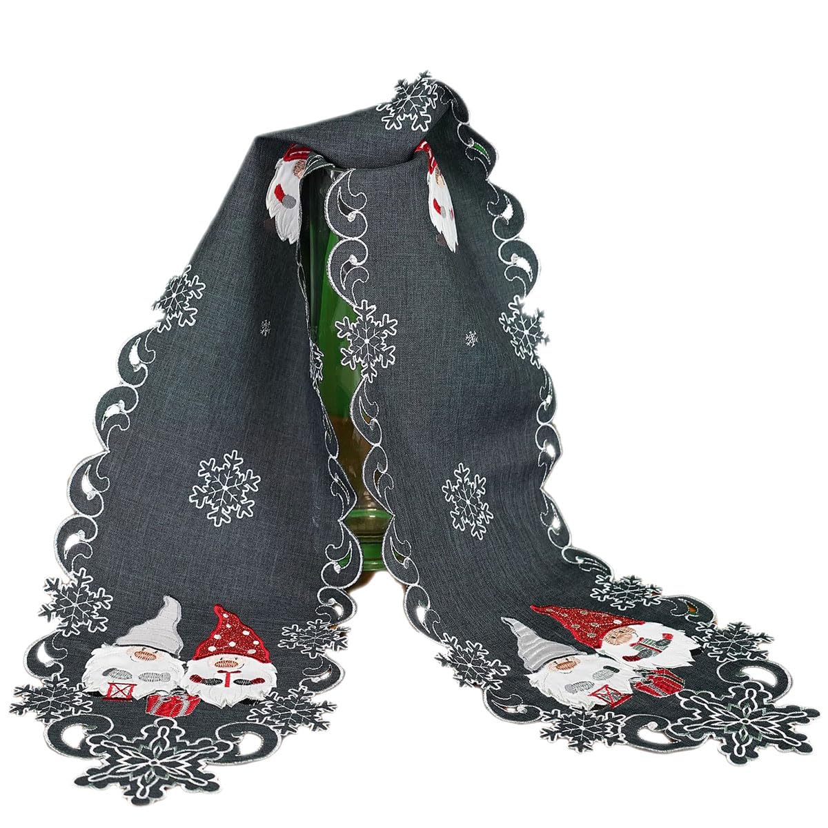 Texpot Tischläufer chemin de table 160x25 cm lutin gris foncé
