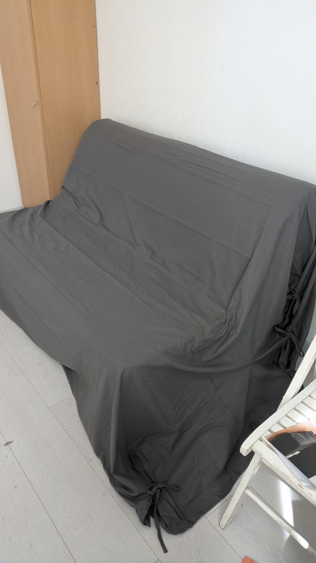 PROMO LINGE Housse Clic Clac 140x200cm Coton Anthracite