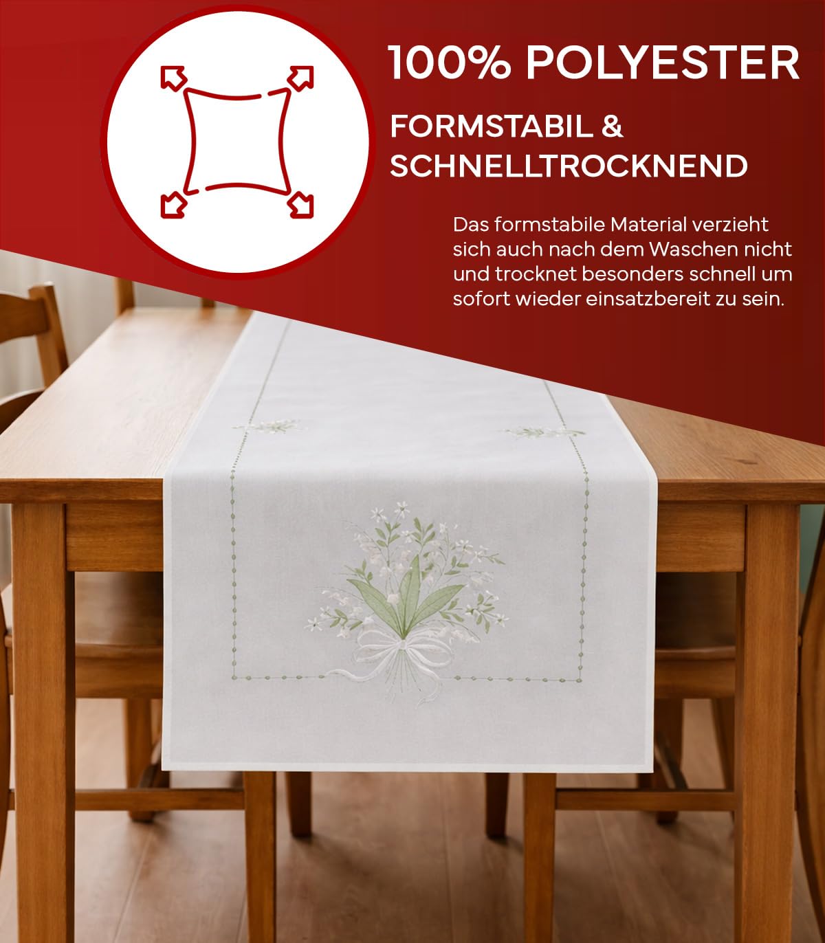 TEXPOT Tischläufer chemin de table 40 x 140 cm muguet