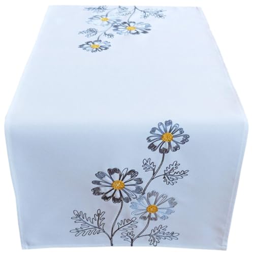 Texpot Tischläufer chemin brodé lapin écru 40x140 cm