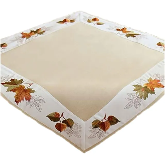 Texpot Tischdecken nappe 85x85 cm feuilles automne beige