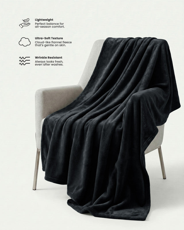 Utopia Bedding Blankets Fleece couverture polaire gris Full