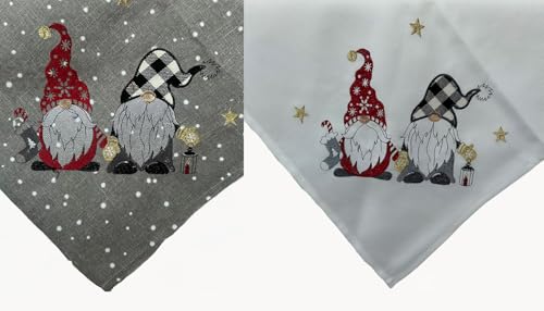 TEXPOT Tischläufer Chemin de table Noël 40x85 gris lutin