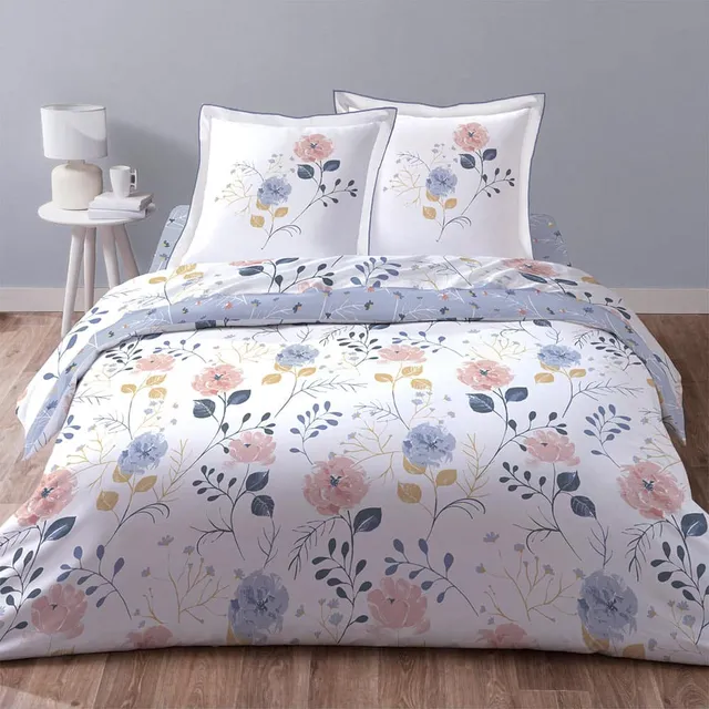 Lingorama Eglantine taie d'oreiller coton imprimée 65x65