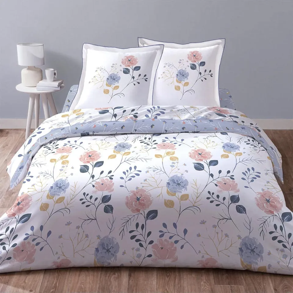 Lingorama Eglantine taie d'oreiller coton imprimée 65x65