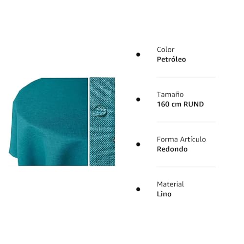 TEXPOT Gartentischdecken nappe ronde 160 bleu pétrole lotus