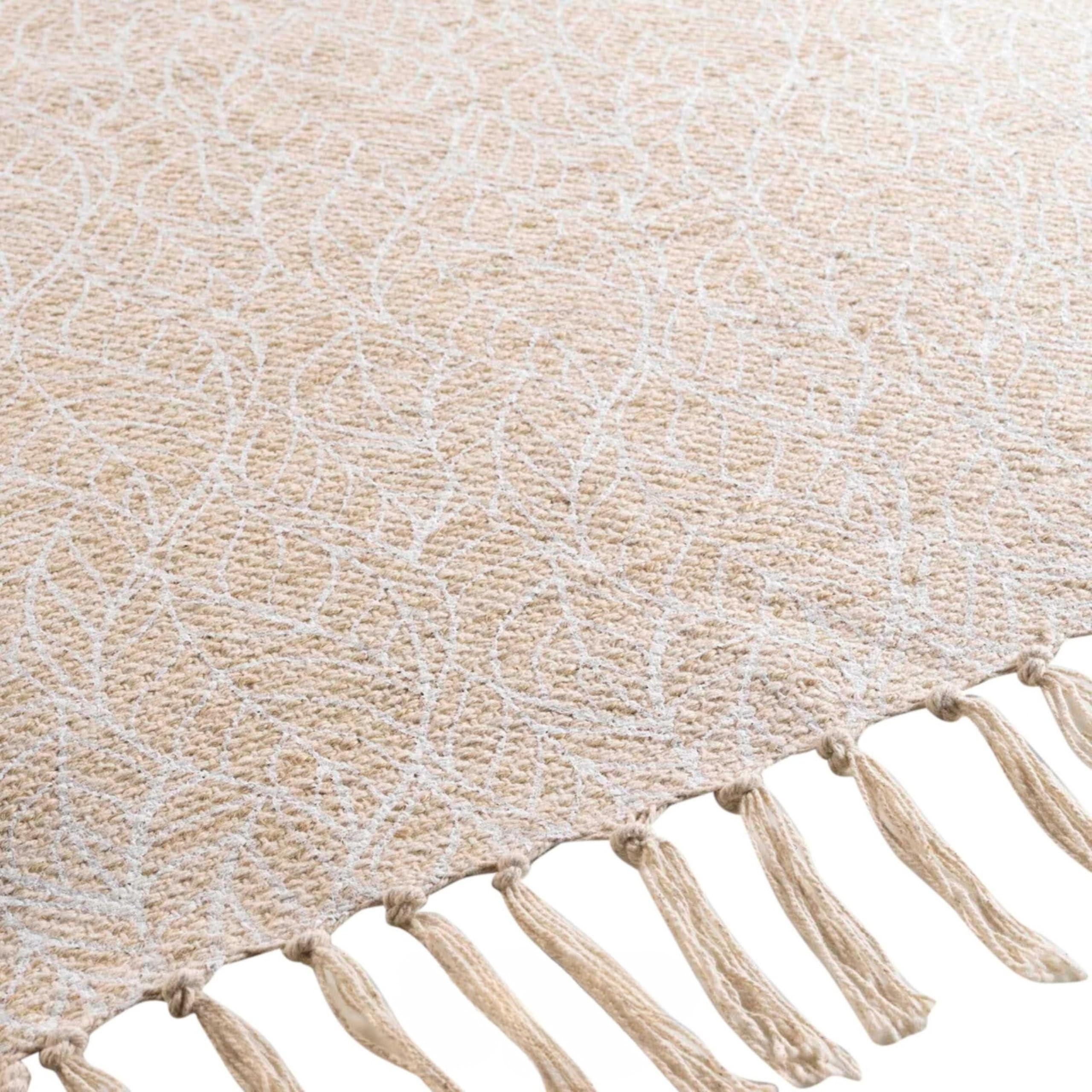 Promo Linge Kalinda tapis 120x170 cm coton jute blanc