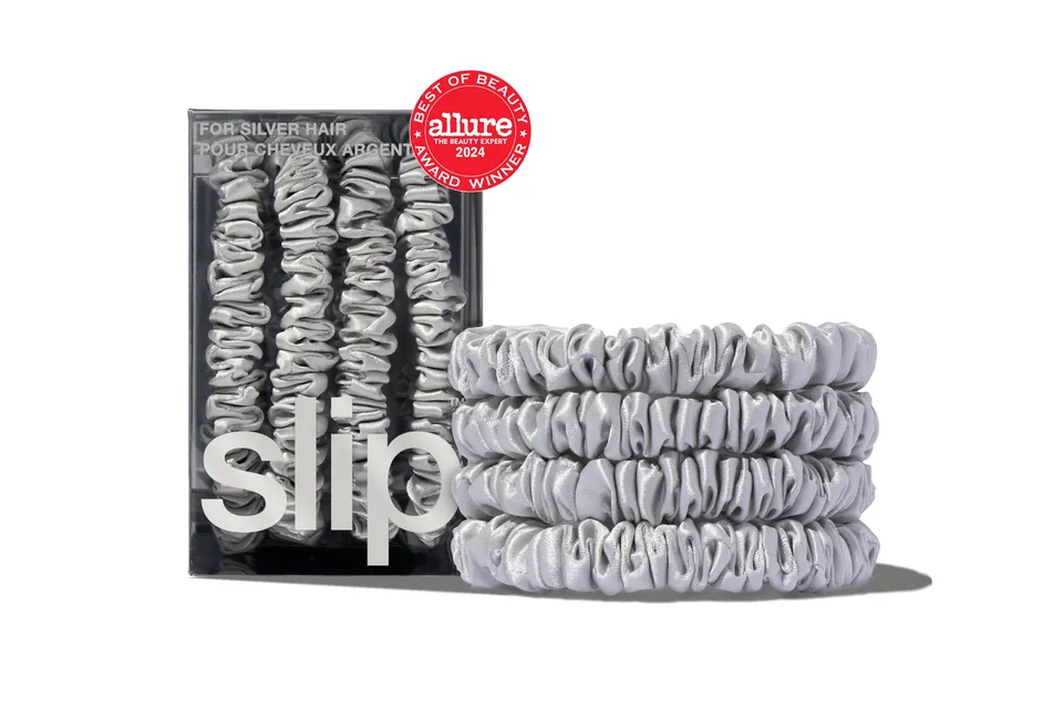 Slip Skinny Scrunchies Silver chouchou soie lot 4