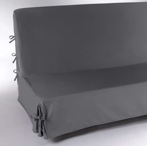 PROMO LINGE Housse Clic Clac 140x200cm Coton Anthracite