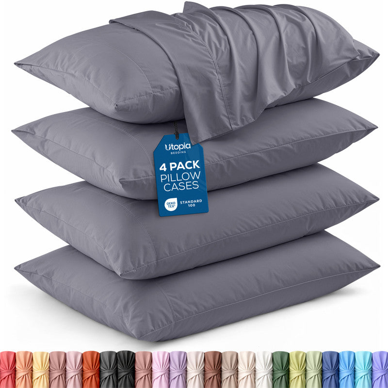 Utopia Bedding Bed Sheets taie microfibre blanc Queen