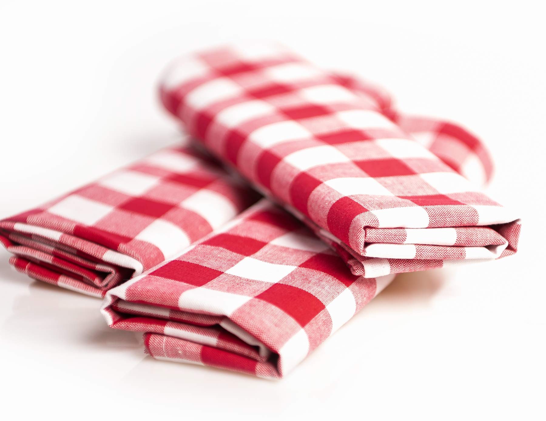 TEXPOT Platzsets set de table coton rouge blanc 33x45 lot 4